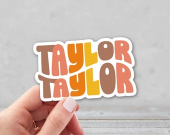 Retro Wavy Custom Name Sticker | Groovy Name Sticker | Personalized Laptop Sticker | Water Bottle Name Sticker | Stacked Name Sticker