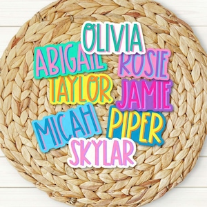 Personalized Trendy Name Sticker | Shadow Block Name Sticker | Personalized Laptop Sticker | Water Bottle Name Sticker | Cute Name Sticker