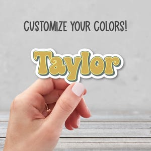 Custom Retro Name Sticker | Vintage Personalized Name Sticker| Personalized Laptop Sticker | Water Bottle Name Sticker | Groovy Name Sticker