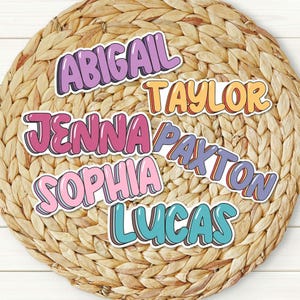 Colorful Custom Name Personalized Sticker | Custom Bubble Name Sticker | Colorful Personalized Laptop Sticker | Water Bottle Name Sticker