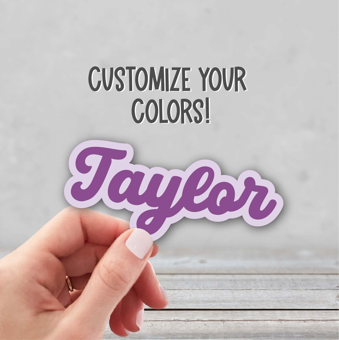 Custom Name Sticker | Script Name Decal | Personalized Laptop Sticker ...