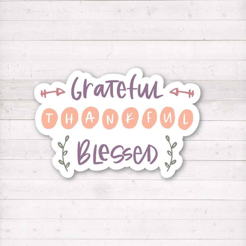 Thanksful Sticker Grateful Thankful Blessed Vinyl Sticker | Boho Thankful Sticker ...