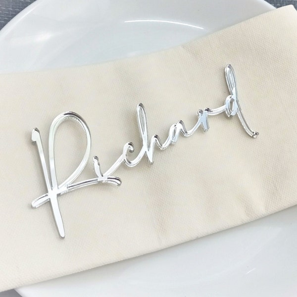 Wedding place cards, laser cut wedding names