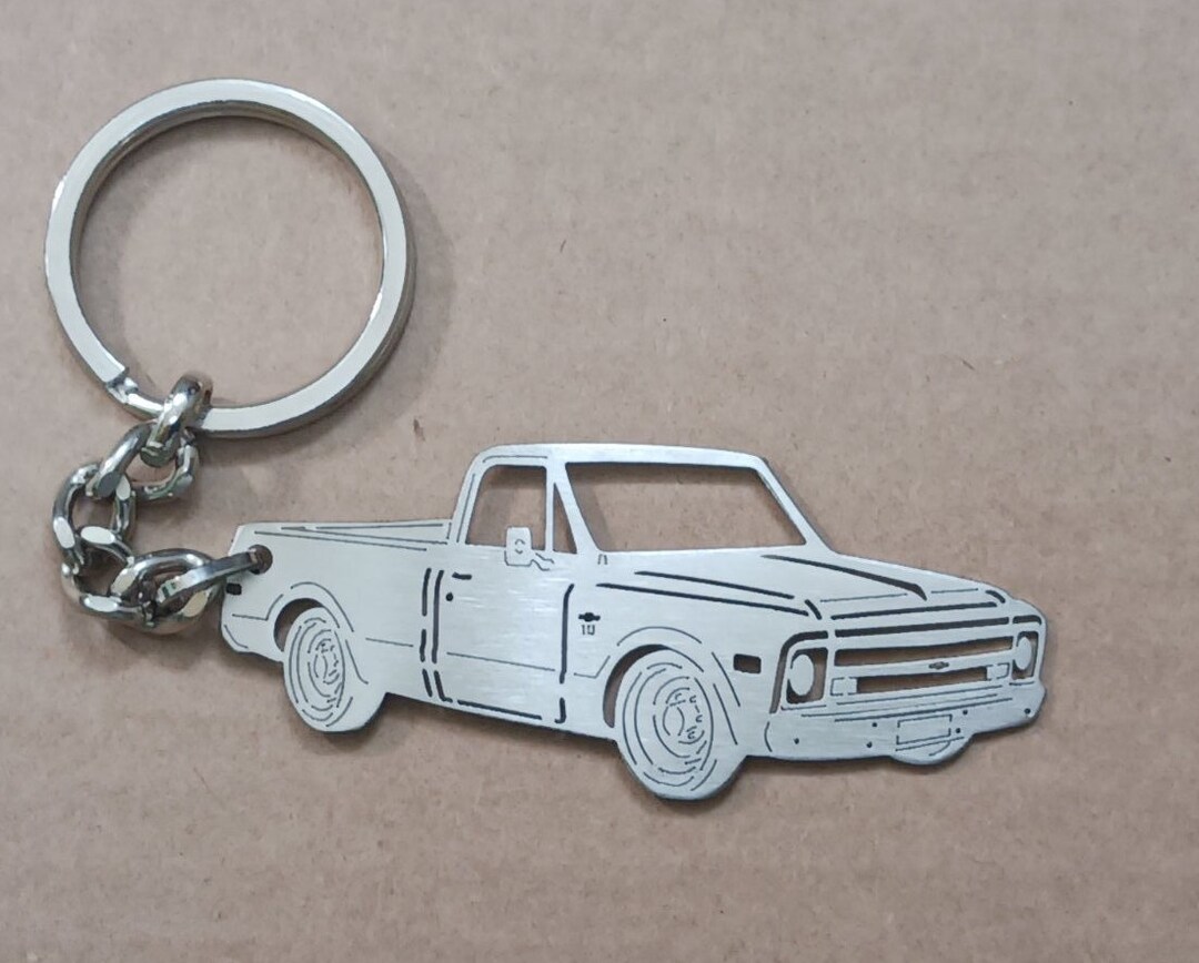 C10 Fleetside 1968 Custom Key Chain, Birthday Gift for Him ...