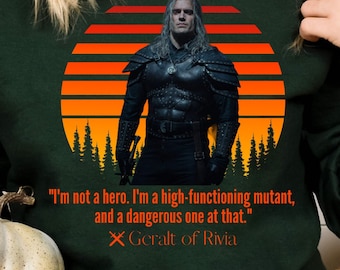 The Witcher Sweatshirt Vintage Retro Sunset Geralt Of Rivia Sweatshirt Quote Sweatshirt Geralt Sweatshirt Witcher Sweater Henry Cavill