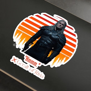 Vintage Retro Sunset The Witcher Geralt Of Rivia Quote Die-Cut Stickers