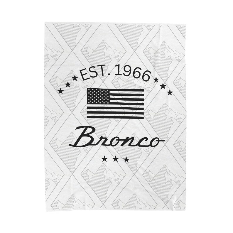 Ford Bronco Velveteen Plush Blanket Offroading Velveteen Plush Blanket Bronco Gift for Bronco