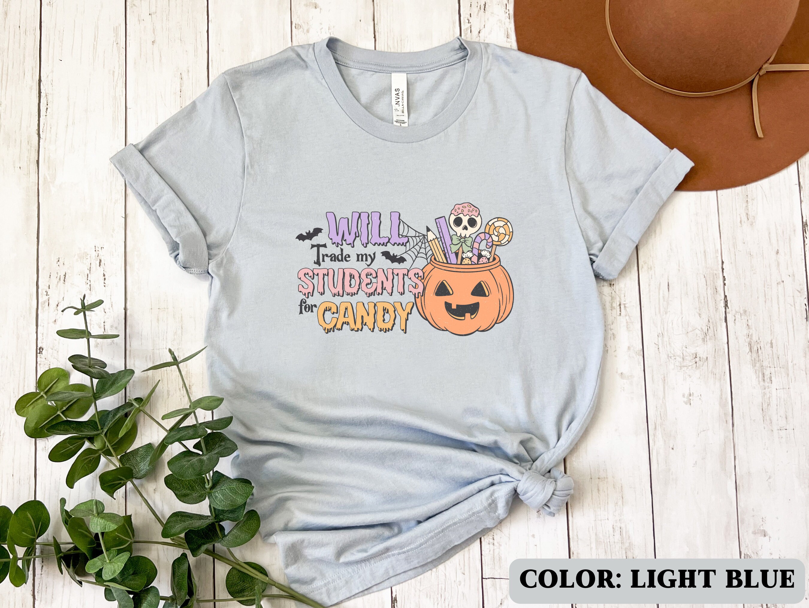 Discover Halloween Students Candy Teacher Shirt School Teacher Tshirt Teacher Gift Elementary Grade School Teacher Tee Teacher Rainbow Back To School