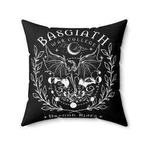 Fyrkantig kudde från fjärde vingen, Basgiath War College-kudde, Drakryttarkudd, Rebecca Yarros Merch, Empyrean-kudde, Heminredningskudde