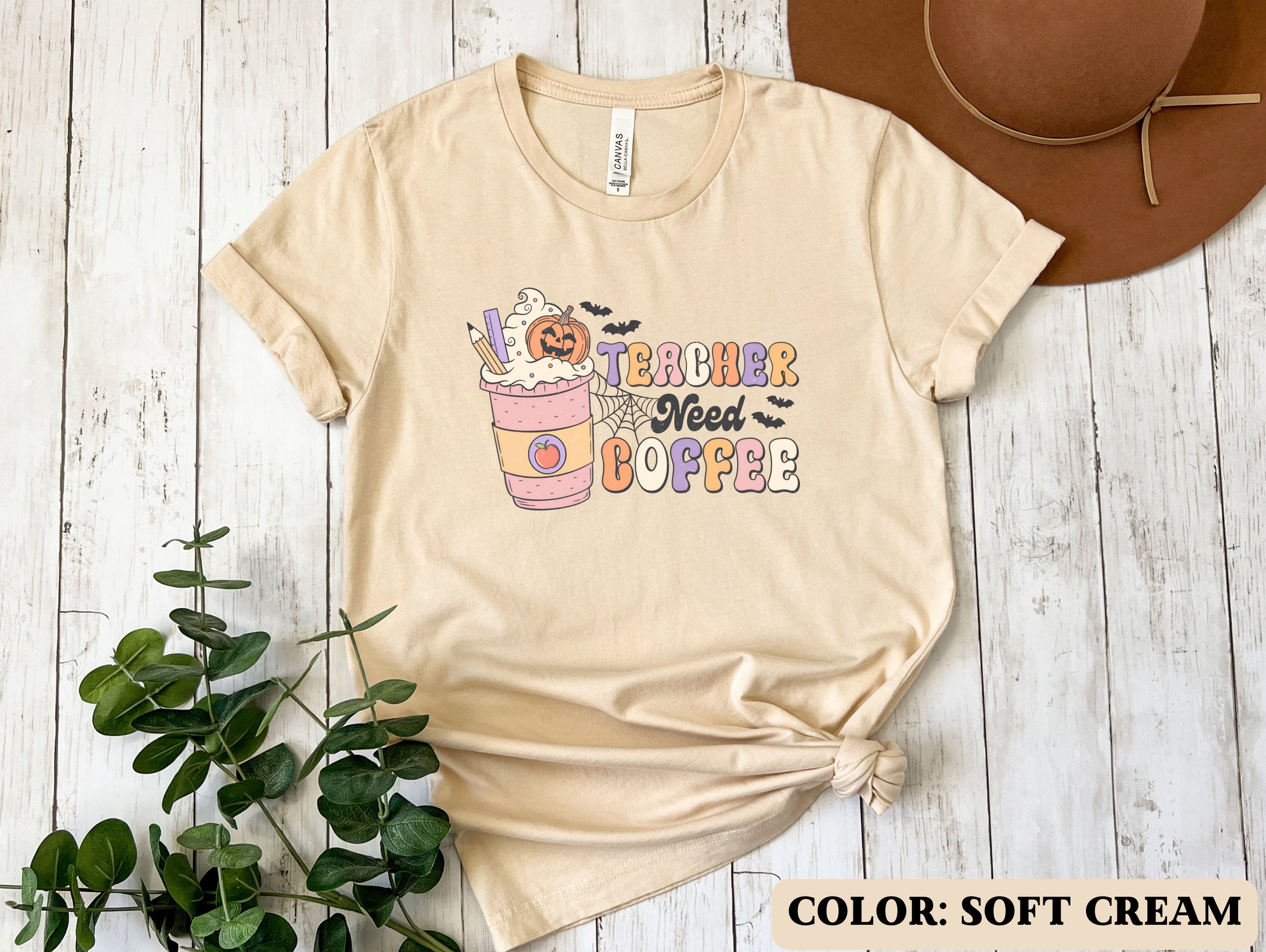 Discover Halloween Teacher Need Coffee Shirt School Teacher T-shirt Teacher Gift Elementary Grade School Teacher Tee Teacher Back To School Shirt