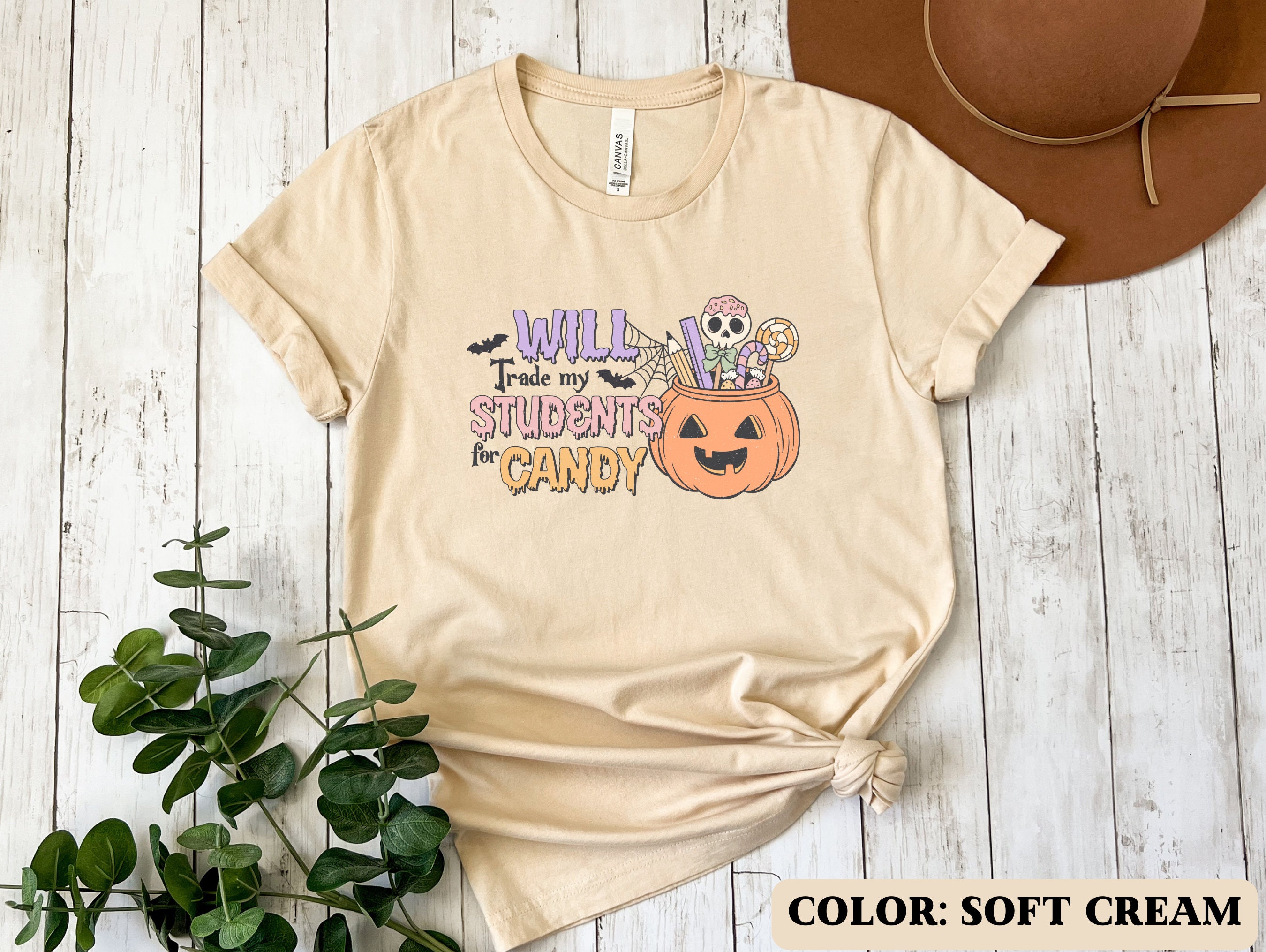 Discover Halloween Students Candy Teacher Shirt School Teacher Tshirt Teacher Gift Elementary Grade School Teacher Tee Teacher Rainbow Back To School