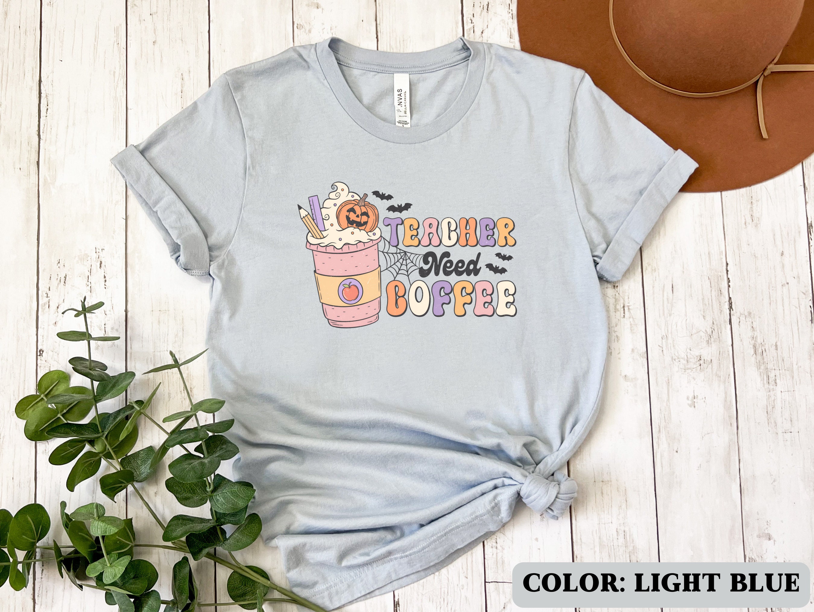 Discover Halloween Teacher Need Coffee Shirt School Teacher T-shirt Teacher Gift Elementary Grade School Teacher Tee Teacher Back To School Shirt