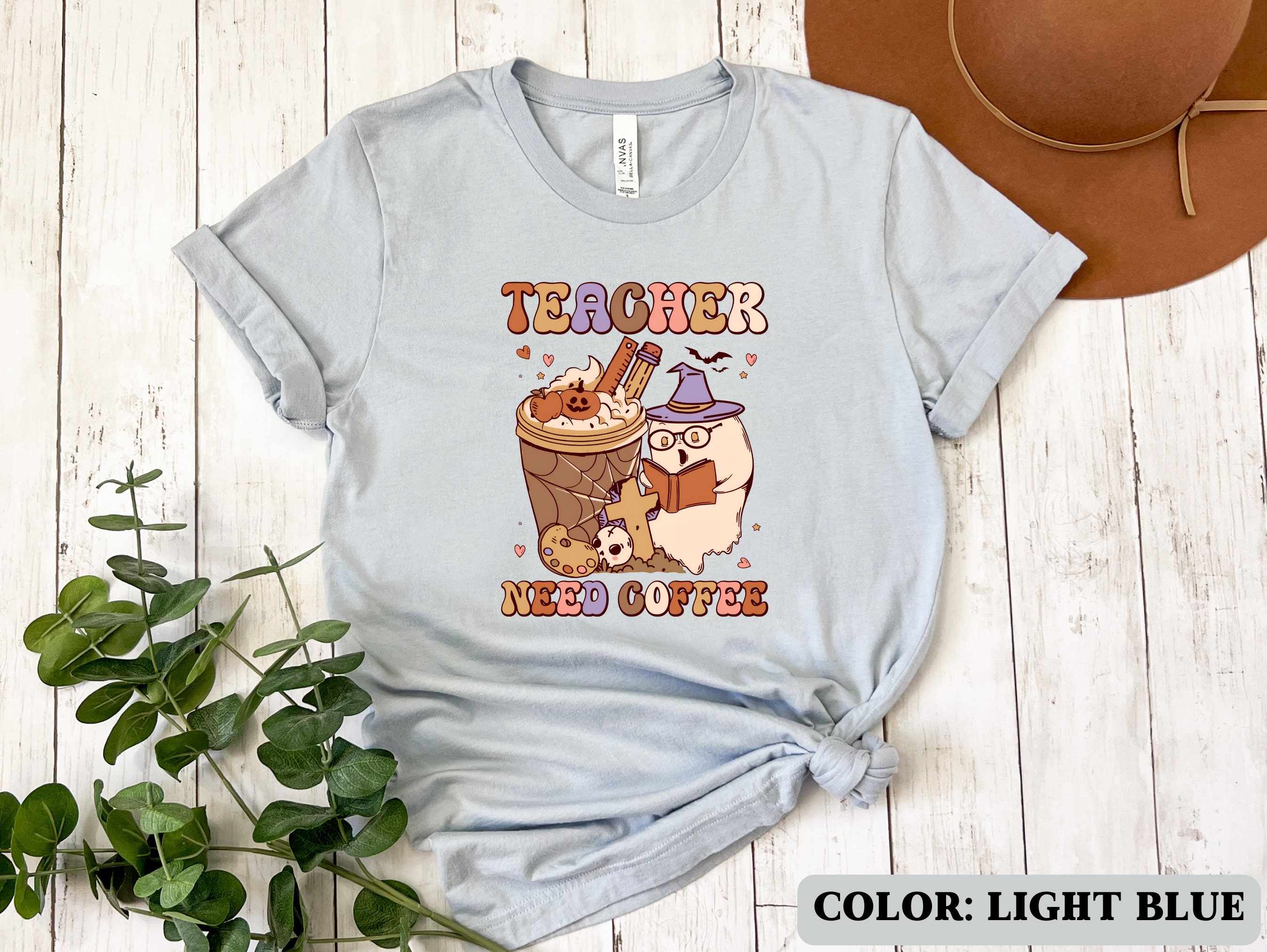 Discover Halloween Teachers Need Coffee Shirt School Teacher T-shirt Teacher Gift Elementary Grade School Teacher Tee Teacher Back To School Shirt