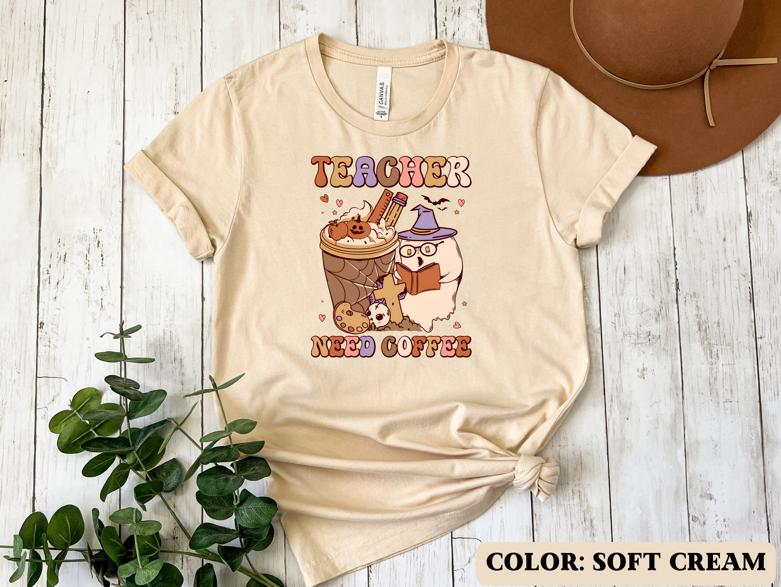 Discover Halloween Teachers Need Coffee Shirt School Teacher T-shirt Teacher Gift Elementary Grade School Teacher Tee Teacher Back To School Shirt