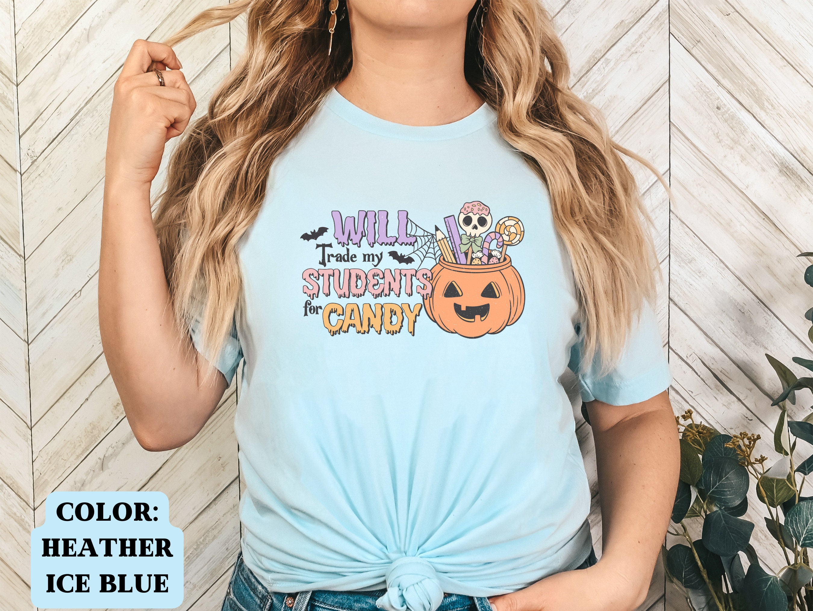 Discover Halloween Students Candy Teacher Shirt School Teacher Tshirt Teacher Gift Elementary Grade School Teacher Tee Teacher Rainbow Back To School