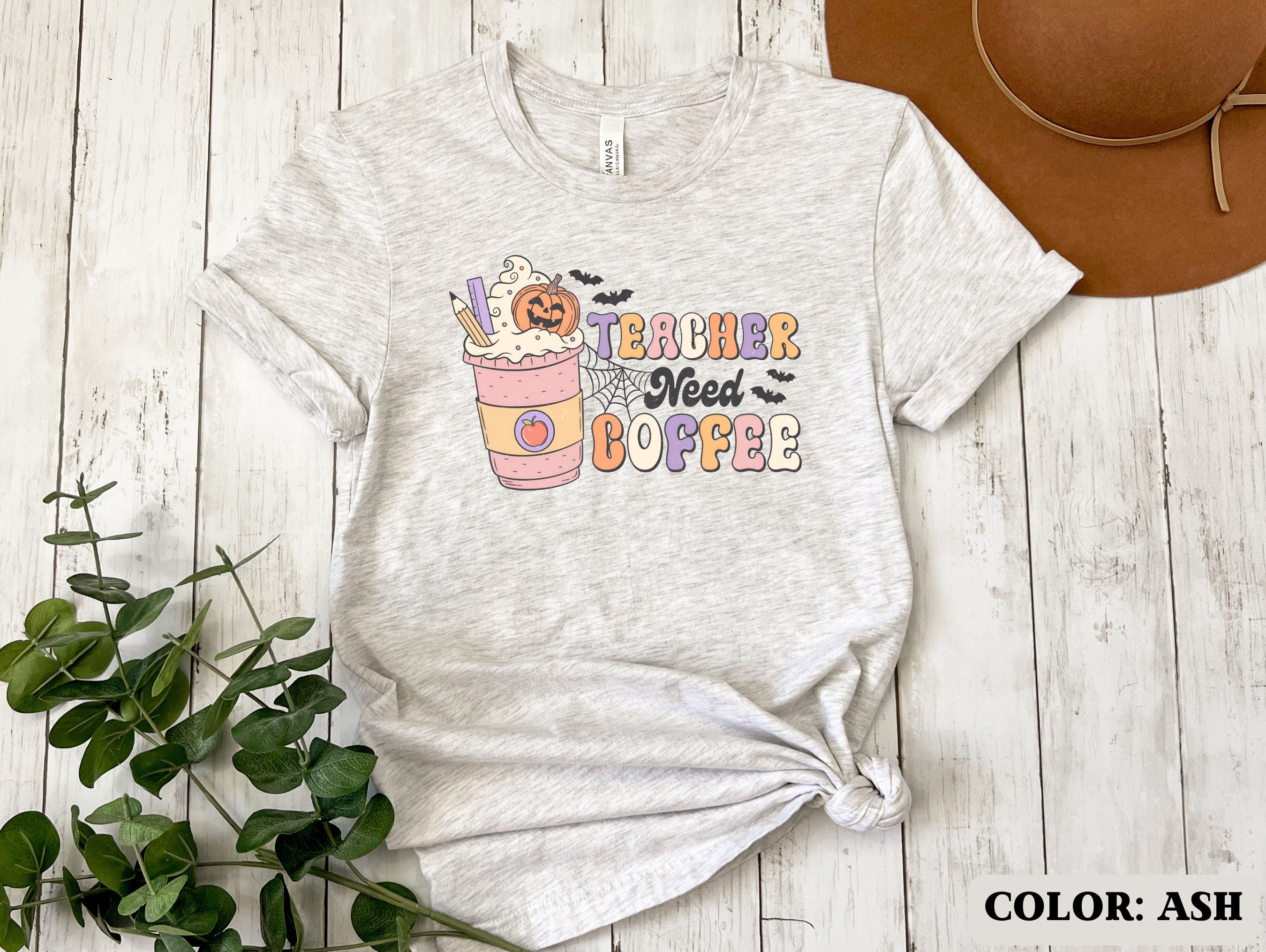 Discover Halloween Teacher Need Coffee Shirt School Teacher T-shirt Teacher Gift Elementary Grade School Teacher Tee Teacher Back To School Shirt