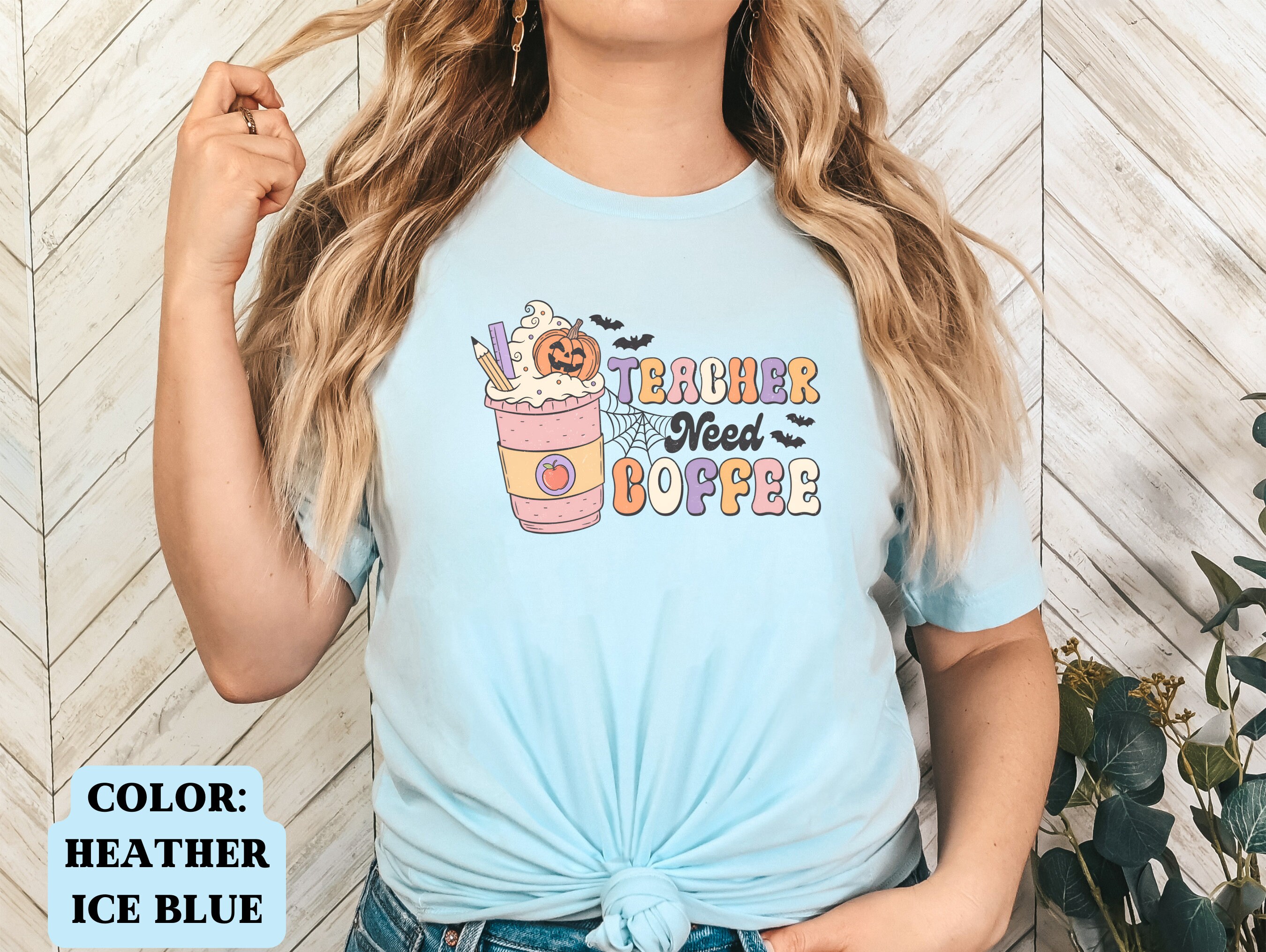 Discover Halloween Teacher Need Coffee Shirt School Teacher T-shirt Teacher Gift Elementary Grade School Teacher Tee Teacher Back To School Shirt