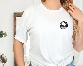 Retro Sunrise Sunset Over Water Tee Shirt, Sun Ocean Summer Beach Shirt,  Summer Shirt For Lady, Sun T-Shirt for Woman, Summer Gift For Her