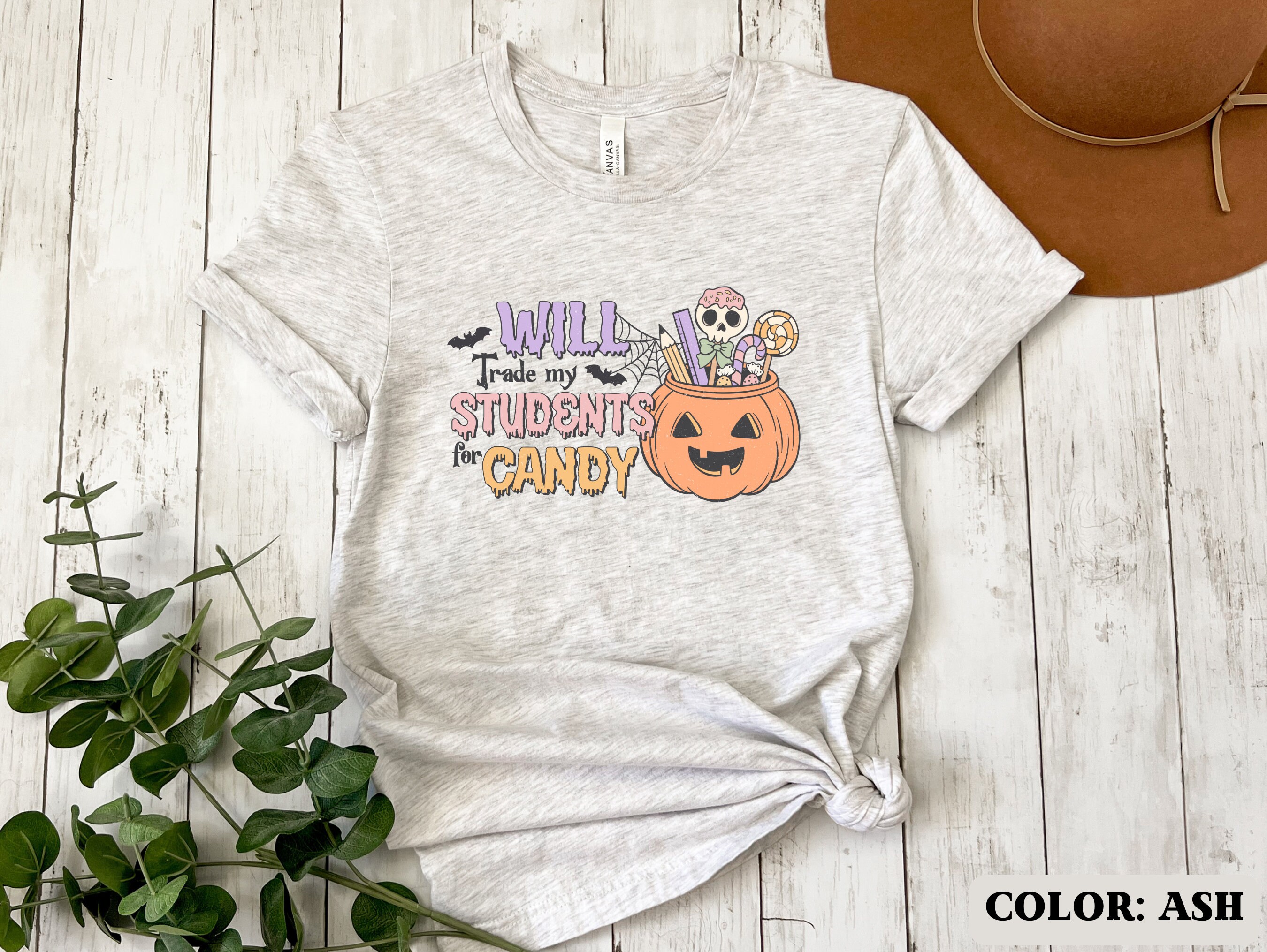 Discover Halloween Students Candy Teacher Shirt School Teacher Tshirt Teacher Gift Elementary Grade School Teacher Tee Teacher Rainbow Back To School