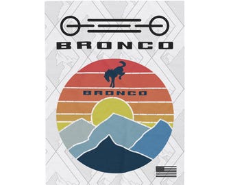 Ford Bronco Velveteen Plush Blanket Off-Roading Velveteen Plush Blanket Bronco Gift for Bronco Lover Bronco Gift For Him Bronco Gift For Her