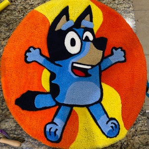 Alfombra con mechones azules / Lindo regalo / Regalos para niños / Alfombra personalizada / Decoración de habitación infantil