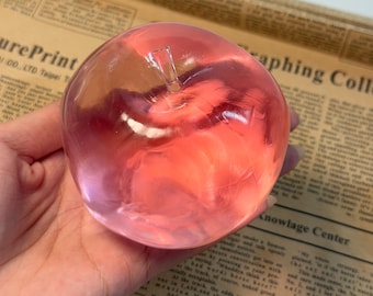 Crystal Pink Apple Stress Ball | Soft Silicone Stress Relief Fidget Toy | ASMR Sensory Squishy | Cute Apple Desk Toy Gift