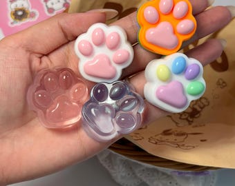 5PCS Cat Paw Squishy Set, Soft Silicone Sensory Fidget Toys, Stress Relief Desk Toys