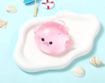 Peluche blando de pez globo hecho a mano de 120 g - Juguete antiestrés y relajante, lindo peluche Taba para niños, regalo de cumpleaños, regalo divertido