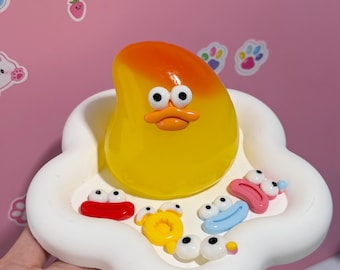 Juguete antiestrés blando con forma de mango, pelota antiestrés con expresión aleatoria