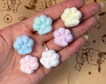 6pcs Mini Cat Paw Taba Squishy Set | Soft Squeeze Kawaii Fidget Toys, Stress Relief ASMR Squishies