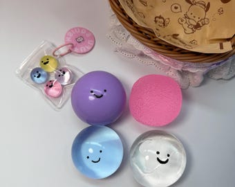 Smile Face Ball Taba Squish Collection, Cute Kawaii Stress Relief Fidget Toy Set, Fun Desk Toy Gift for Kids & Adults
