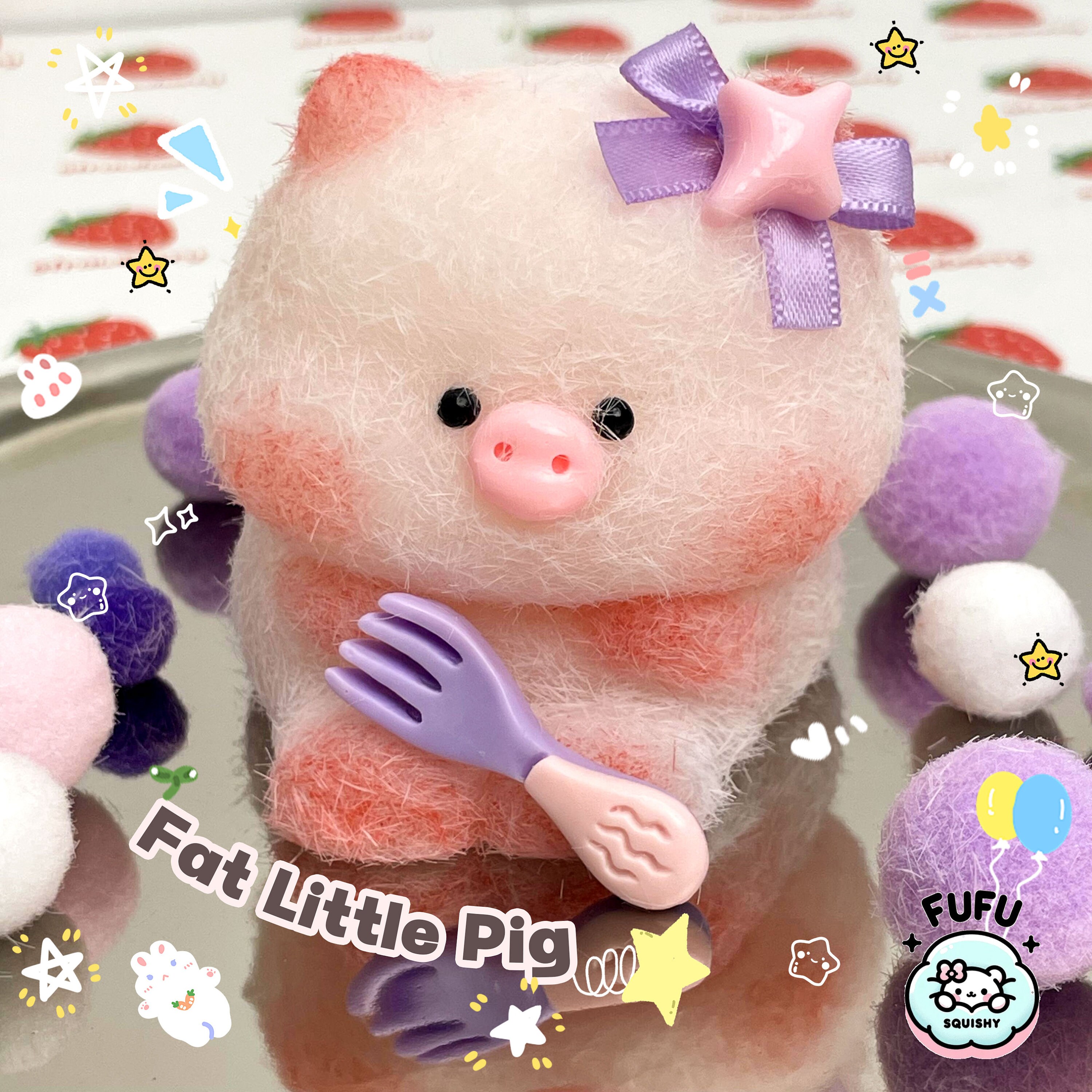 Pluma Para Aliviar La Ansiedad De Cerdo De Dibujos Animados, Juguete, , large