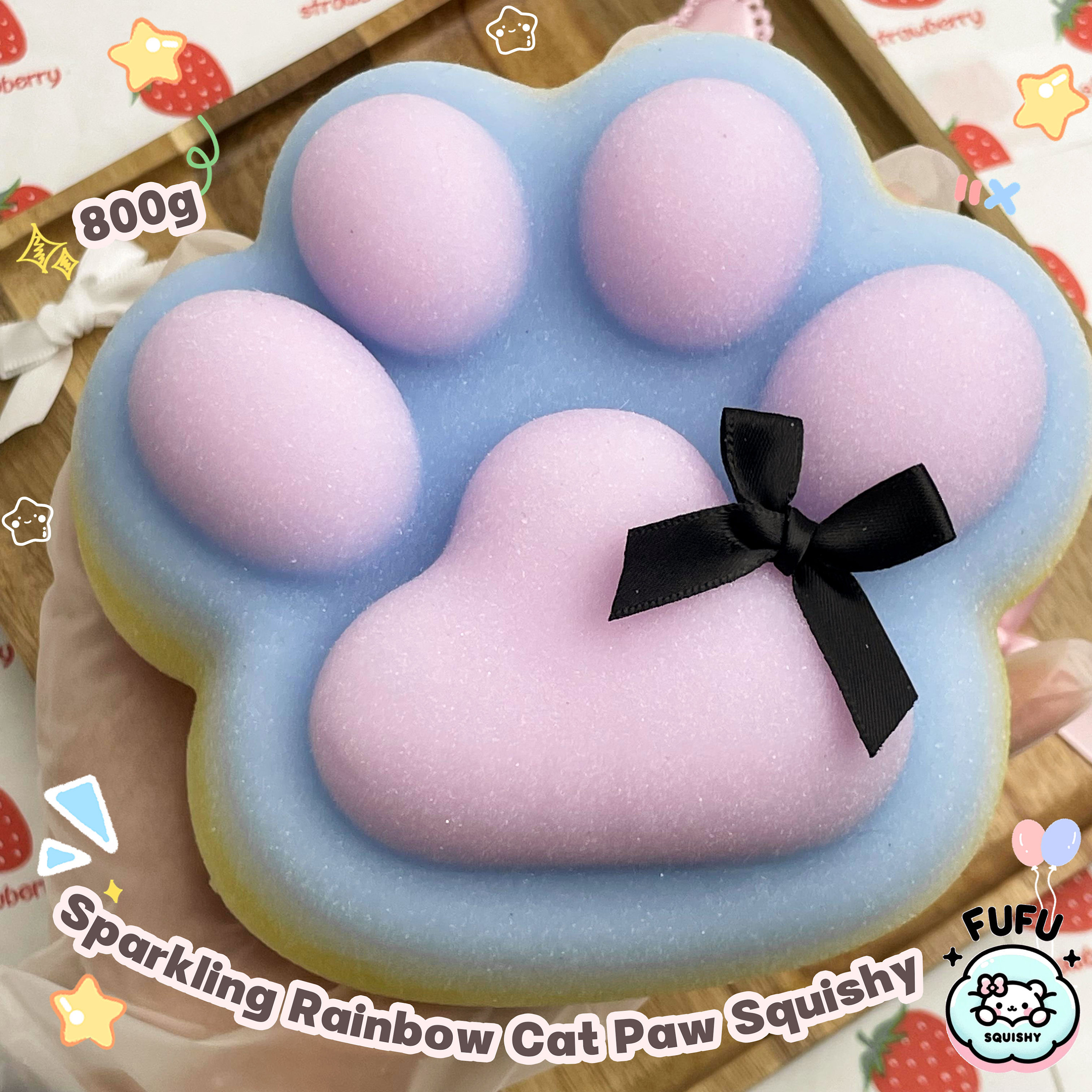 Rainbow Layered Cat Paw  Squishy/Taba Squishy/Stress Anxiety Toy/Stress Reliver/Sensory Toy for Kids
