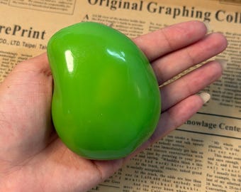 Green Mango Stress Ball | Soft Silicone Squeeze Fidget Toy for Anxiety & Stress Relief, Cute Kawaii Mango Squishy for Adults