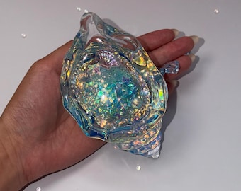 Clear Glitter Seashell Taba Squishy, Soft Slow Rising Sensory Fidget Toy, Cute Ocean Desk Decor, Stress Relief Gift