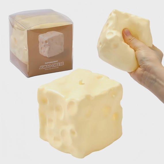 Extra Large Viral Cheese Squishy, Viral Stress Relief Sensory Toy, Fast Shipping Gift