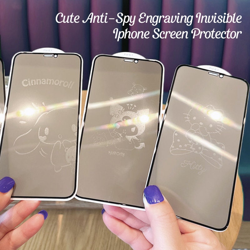 Privacy Sanrio iPhone Cinnamoroll Full Cover Kuromi My Melody Tempered Glass Privacy Screen Protectors