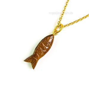 AAA Tiger Eye Fish shape Carved Gemstone Pendant Charms, Carved Crystal Fish Pendant, Handmade Fish Carvings, Jewelry Making Gemstones