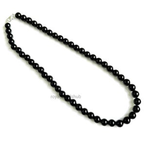 Minimalist Black Tourmaline Necklace, Healing Jewelry, 8mm Tourmaline Round Beads Necklace, Handmade Beaded Choker Necklace, Gift for Her