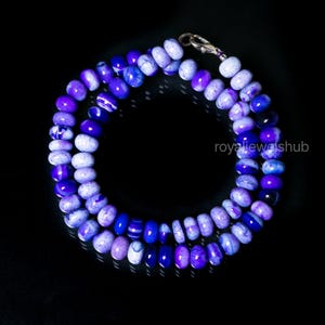 AAA Lavender Opal Beads Necklace, Opal Gemstone Rondelle Necklace, Candy Opal Beads, Opal Necklace Jewelry for Women, Anniversary Gift