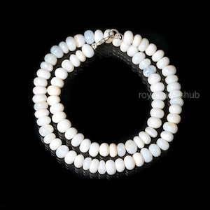 Amazing White Opal Beaded Necklace, Natural Opal Beads Necklace, Handmade Opal Gemstone Jewelry, Candy Opal Choker Necklace for Women