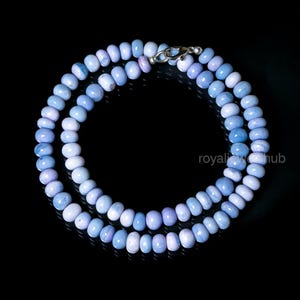 Collier de perles d&#39;opale bleue violette, collier de perles rondelles de pierres précieuses d&#39;opale bonbon, collier fait main pour femme, collier d&#39;opale, cadeau d&#39;anniversaire