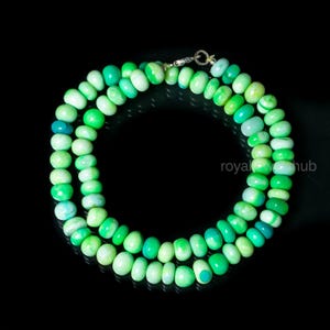 AAA Cognac Green Opal Beaded Necklace, Opal Choker Necklace, Candy Opal Beads Necklace for Women, Opal Gemstone Necklace, Jewelry Gift