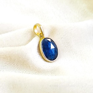 AAA Natural Kyanite Pendant, 14K Solid Yellow Gold Kyanite Pendant Necklace, Bezel Birthstone Pendant, Christmas Gift, Kyanite Jewelry