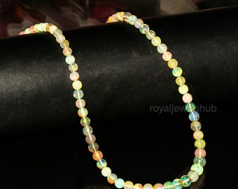 Collar de cuentas de ópalo etíope de fuego natural, de alta calidad, en plata de ley 925.