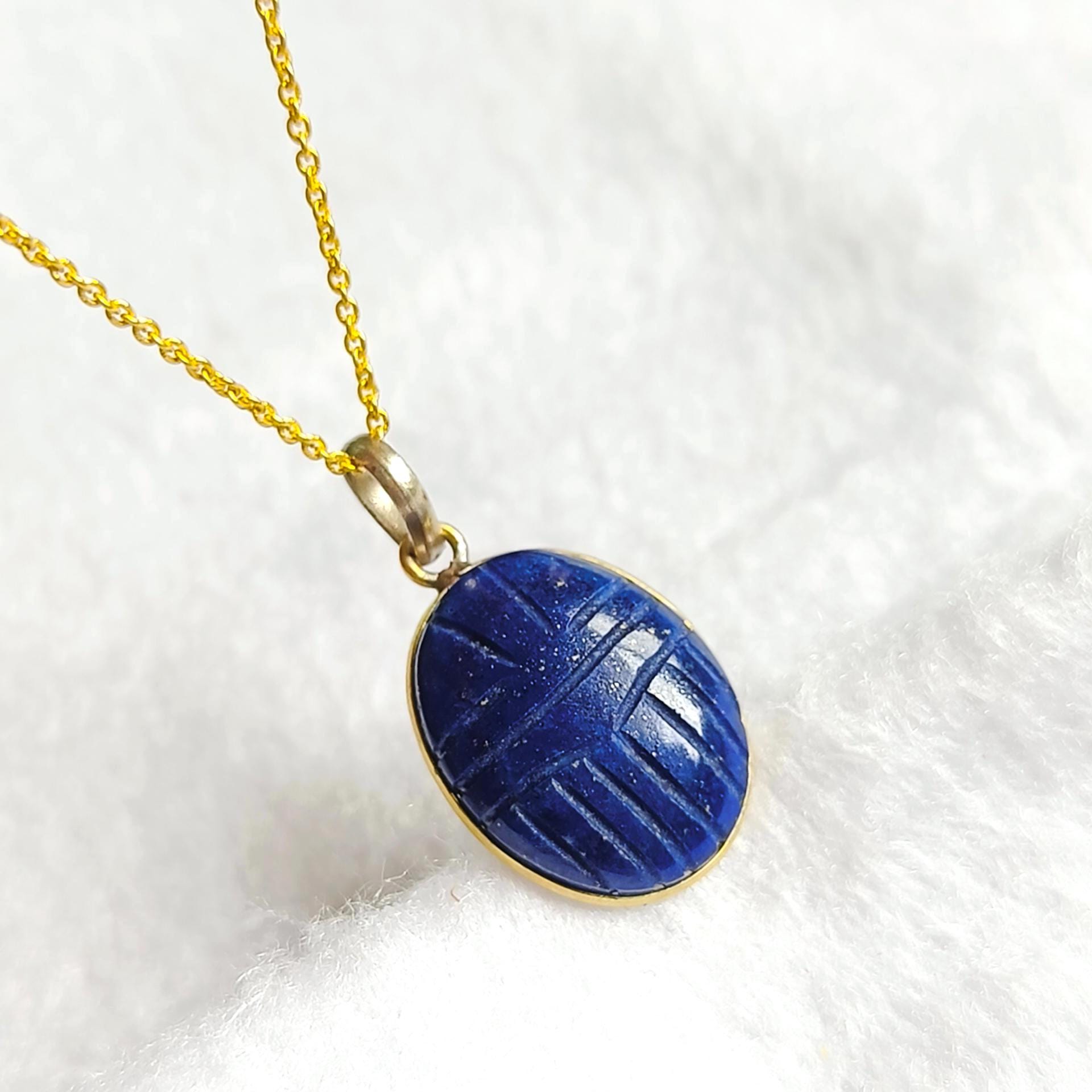 Collana Con Cerchi Dorati, Lapislazzuli E Ceramiche Blu - Foto 7