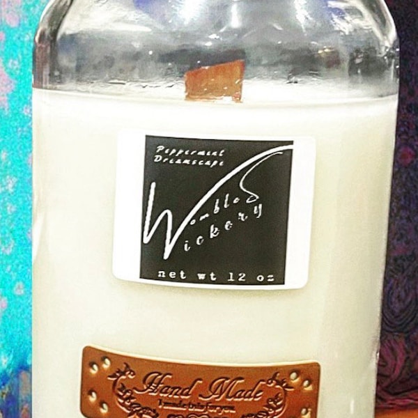 Hand-Poured Upcycled Glass Scented Candle - 12+ oz - Made in Louisville, KY by Wombles Wickery