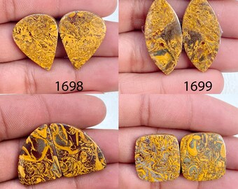 Natural Mariam Jasper Agate Cabochon Pair
