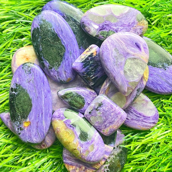 Purple Charoite Gemstone, Natural Charoite Cabochon, Loose Charoite Crystal Stone, Russian Healing Charoite For Wire Wrap Jewelry Making.