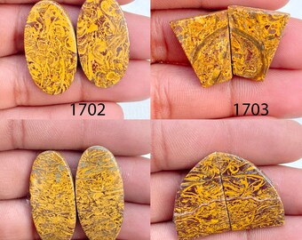 Natural Mariam Jasper Cabochon Pair: Healing Gemstone Jewelry